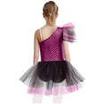 thumbnail image 2 of Raenseen Girls Mermaid Fish Scales Print Tutu Ballet Dance Performance Dress Hot Pink 8, 2 of 7