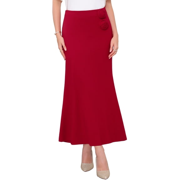 DARING DIVA Women's Formal Long Cocktail Bodycon Fishtail Maxi Skirts Small Red