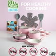 thumbnail image 5 of Tasty Clean Ceramic 16 Piece Non-Stick Aluminum Cookware Set, Pink, 5 of 9
