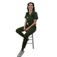 thumbnail image 6 of Green Town Scrubs for Women Scrub Set - Slim Fit Jogger Pant and Tuck-In V-Neck Top, 5 Pockets, Easy Care Uniform, 6 of 7