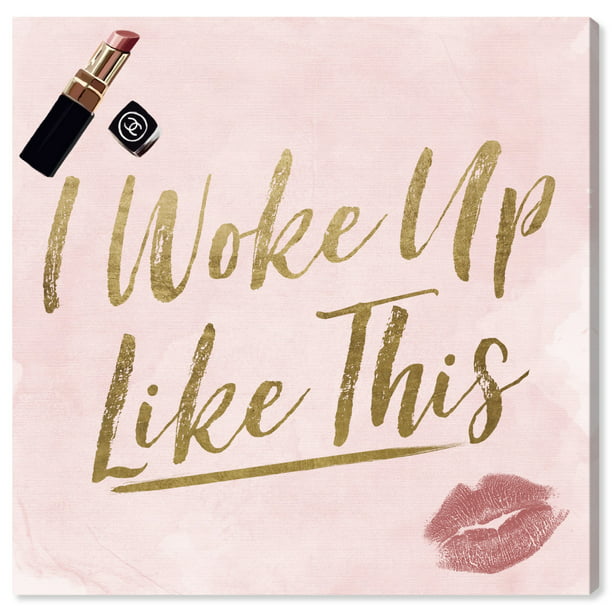 Runway Avenue Typography And Quotes Wall Art Canvas Prints 'I Woke Up Like This Gold' Fashion Quotes And Sayings - Pink, Black - Walmart.com