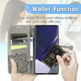 thumbnail image 4 of Samsung Galaxy S22 Ultra 5G Case, Dteck PU Leather Butterfly Embossed Design Phone Case Flip Notebook Wallet Card Slot Holder Magnetic Stand Cover for Samsung Galaxy S22 Ultra 5G, Gray, 4 of 9