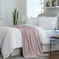thumbnail image 3 of Great Bay Home Ringspun Cotton Lightweight Warmer Bed Blanket  (Full / Queen (90" x 90"), Lilac), 3 of 6