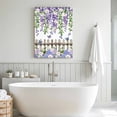 thumbnail image 4 of Purple White Floral Canvas Wall Art for Living Room, Watercolor Spring Butterfly Lavender Green Leaf Wood Fence Wall Decor Framed Artwork Pictures Ready to Hang for Bedroom Office Home Decor, 4 of 9