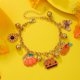 thumbnail image 1 of Pulsera de aleación de Acción de Gracias, Diseño de hoja de arce y girasol, Adorno festivo a mano - Naranja, 1 of 6