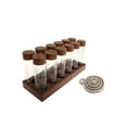 thumbnail image 2 of Tubos de almacenamiento de granos de café con soporte de madera de nogal, tarro de café para bar Base de 12 agujeros, 2 of 9