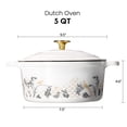 thumbnail image 2 of CAROTE 5QT Cast Iron Dutch Oven with Gloves and Pot Pad, 9.5Inch Round Soup Pot, Nonstick Cookware for Baking, Roasting, Braising & Cooking, Dual Handles,White, 2 of 7