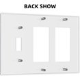 thumbnail image 3 of NICKSUN Galaxy Space Purple Combination Wall Plate, 3 Gang 2 Rocker 1 Toggle Outlet Cover Decorative Switch Plate for Office Home Decor, 4.5 x 6.38 Inch, 3 of 7