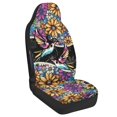 thumbnail image 2 of CHAQLIN Stretchy Fabric Car Seat Covers for Automotive, Washable Elastic Car Front Seat Covers Set, Hummingbird Floral Pattern, 2 of 11