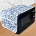 thumbnail image 1 of Paisley Microwave Oven Cover, Mediterrian Themed Design with Water Color Hand Drawn Flowers and Leaves Print, Water Resistant Organizer with Pockets Kitchen, 36" x 12", Blue and White, by Ambesonne, 1 of 1