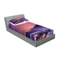 thumbnail image 2 of Ambesonne Landscape Fitted Sheet & Pillow Sham Set, Lake in Nantou Taiwan, Twinxl, Pink Purple, 2 of 2