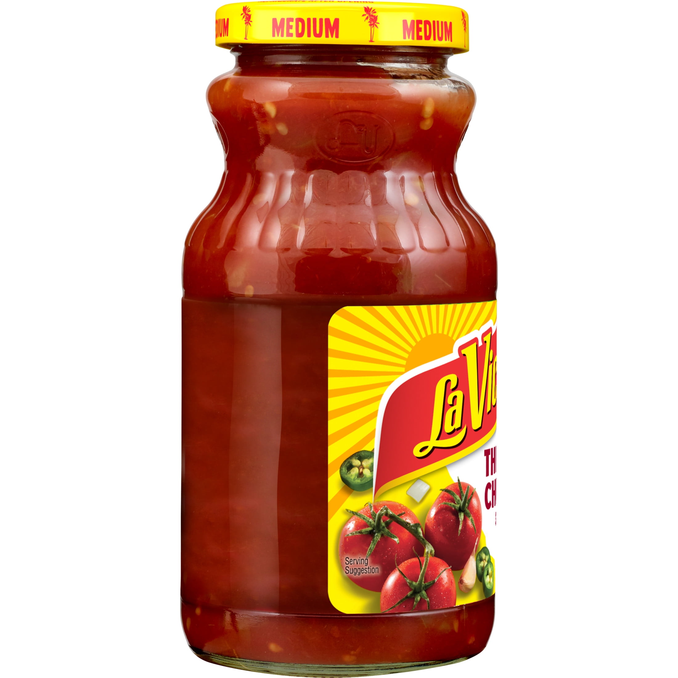 LA VICTORIA Thick 'N Chunky Salsa, Medium, Shelf-Stable, 15.5 oz Glass Jar