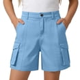 thumbnail image 2 of Odeerbi Teen Boys Girls Cargo Shorts Solid Color School Uniform Shorts with Pockets, 2 of 7