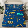 thumbnail image 2 of Castle Fairy Kawaii Tractor 3pcs Twin Sheet Sets,Cartoon Car Twin Fitted Sheet,Construction Vehicles Breathable Flat Sheet,Luxury Children Bedroom Decor, 2 of 7