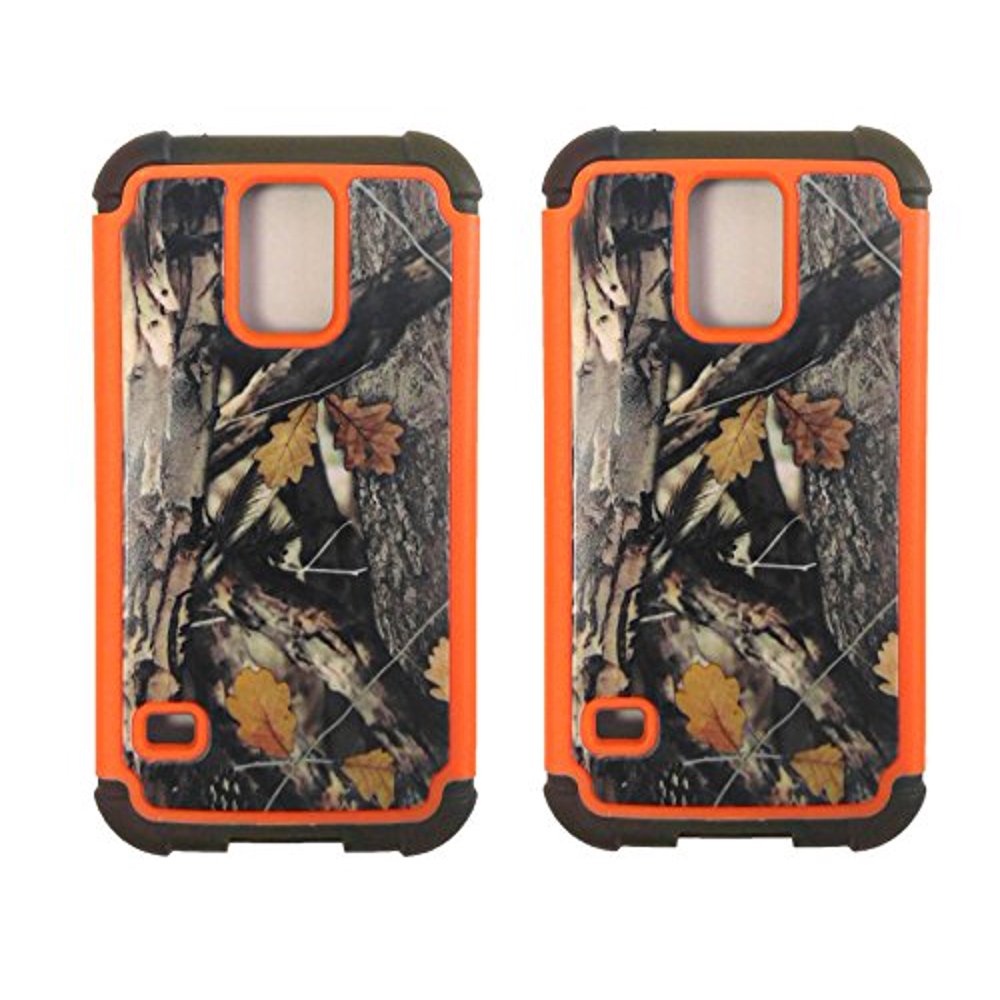 Set of 2 Black Duck Brand Samsung S V Camo Cell Phone Cases with Double