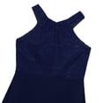 thumbnail image 4 of YEAHDOR Kids Girls Chiffon Floral Lace Party Dress Cutout Back Flower Girl Dress Elegant Summer Princess Party Dress Navy Blue 6, 4 of 7