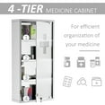 thumbnail image 5 of Medicine Cabinet Lockable, Stainless Steel Body, 4 Tier Shelves, 12"x24", Silver Doorway Shelves Meds Holder With Locking Mechanism, Steel,, 5 of 5