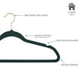 thumbnail image 5 of Simplify 25 Pack Slim Velvet Gold Hook Hangers in Emerald, 5 of 6
