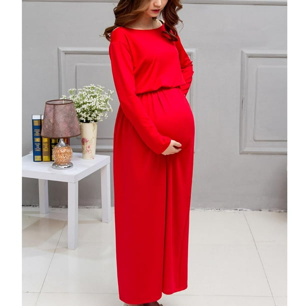 Maternity Dress Vestidos Rojos Largos Para Embarazadas Imagenes De