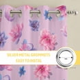 thumbnail image 6 of Spring Floral Kitchen Curtains Window Panels, Summer Botanical Purple Pink Flower Insulated Window Treatment Curtain, Grommet Curtains for Bedroom/Living Room/Bathroom, 2 Piece 52"Wx72"L, 6 of 8