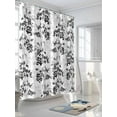 thumbnail image 3 of Fsddascl Black Gray Botanical Shower Curtain Set - 54" x 78" Washable Bathtub Curtain with 12 Hooks, Vintage Nature Flower Waterproof Fabric Stall Shower Curtains for Bathroom/Bathtub Décor, 3 of 6