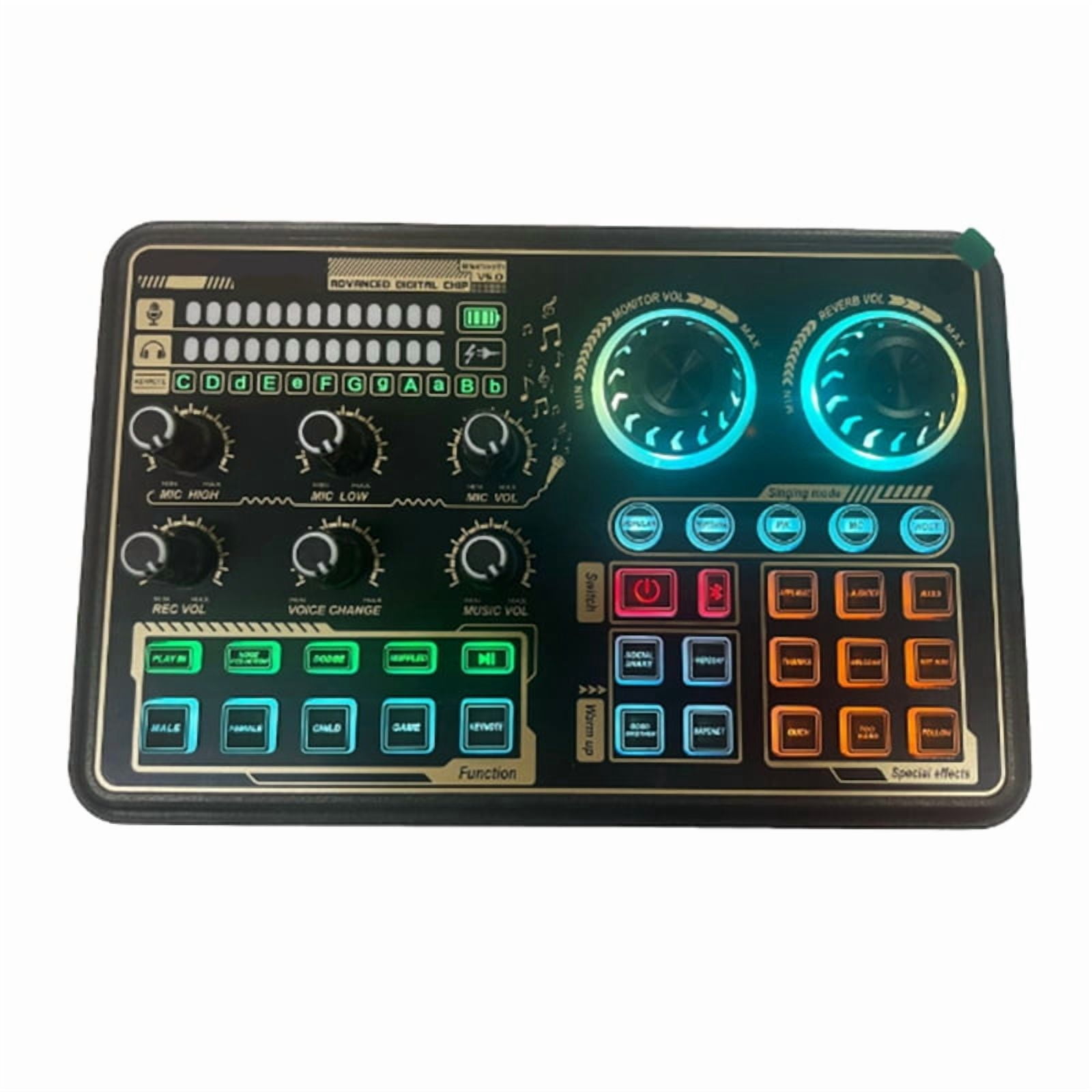 Sound Effects Board, Audio Interface, Live Sound Board for PC Microphone, Audio Mixer for Karaoke, Gaming
