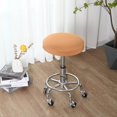 thumbnail image 3 of Round Bar Stool Covers Elastic Bar Chair Covers Washable Stool Cushion Slipcover for Home Bar Hotel Use, 12 - 14 Inch Beige, 3 of 7
