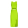 thumbnail image 6 of Wycnly Summer Dresses for Women Dresses for Women 2024 Sexy Hollow out Party Club Bodycon Knee-Length Dress Ladies Fashion Solid Crewneck Sleeveless Midi Dresses, 6 of 6
