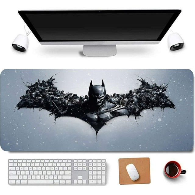 .x BAT Shadow Rubber Stitched Edges Extended Large Gaming Mouse Pad Office Keyboard Mouse Mat