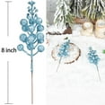 thumbnail image 2 of Gomaty 20 Pack Christmas Glitter Berries Stems, 8 Inch Champagne Artificial Christmas Picks for Christmas Tree Ornaments, DIY Xmas Wreath, Crafts, Holiday and Home Decor (Light Blue), 2 of 8