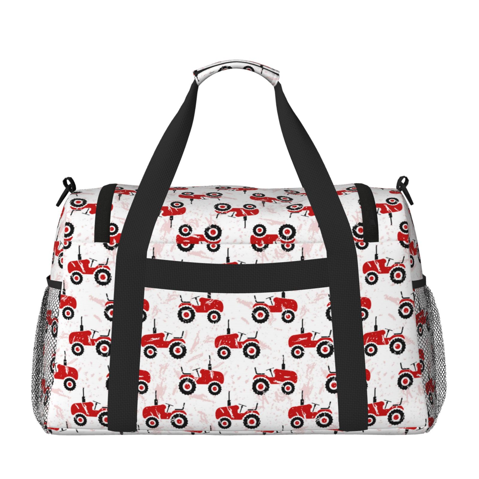 Horeoi Red Wheeled Tractors for Travel Duffle Bag with Adjustable Strap - Large Capacity Hand Carry for Gym Sports Outdoor