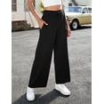 thumbnail image 2 of Yesfashion 2025 Women Sports  Pants High Waist Casual Wide Leg Long Lounge Pull On Trousers with Pocket, 2 of 9