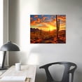 thumbnail image 3 of Nawypu Hello Artwork Canvas Wall Art Saguaros in Sonoran Desert Over Sunset The Picture North American Nature Landscape Botanical Cactus Print On Canvas For Living Room Decor, 3 of 4