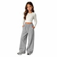 thumbnail image 6 of Boys Baggy Sweatpants Casual Elastic Waist Straight Wide Leg Open Bottom School Trousers Athletic Joggers Sweat Pants Pockets, 6 of 8