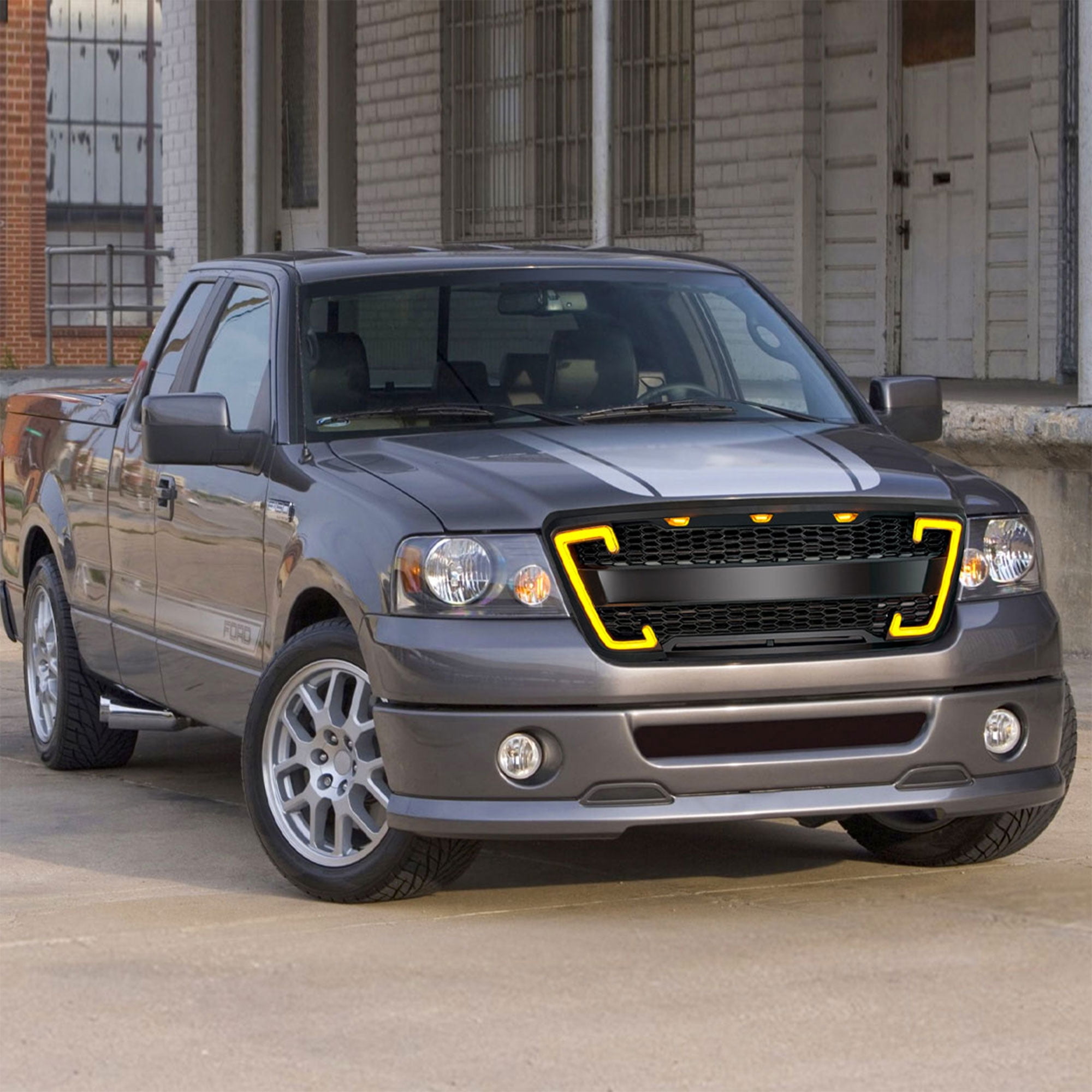 AMERICAN MODIFIED Raptor-Style Grille w/Turn Signal Lights, 04-08 Ford F150