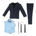 thumbnail image 1 of Traje Formal a Escala 1: Chaqueta Y Pantalones, Estilo Retro, para Cosplay, con Mangas Largas, Cinturón Y , para Accesorios de 12 Pulgadas Azul marino, 1 of 8