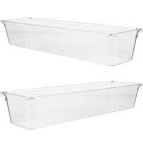 HEMOTON 2Pcs Clear Plastic Organizer Drawers Storage Box For Kitchen