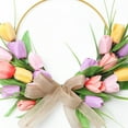 thumbnail image 4 of dajkiuy Tulip Wreath for Front Door, 16 Inch Spring Tulip Flower Wreath with Green Leaves for All Seasons Window Wall Wedding Holiday Party Mother's Day Decorations, 4 of 7