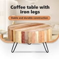 thumbnail image 3 of vidaXL Coffee Table with Iron Legs, Fully Handmade, 27.6''Φx15.0'', Solid Reclaimed Wood, Beige, 3 of 8