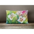 thumbnail image 3 of Utah Sego Lilies in Watercolor Fabric Decorative Pillow 12 in x 16 in, 3 of 4