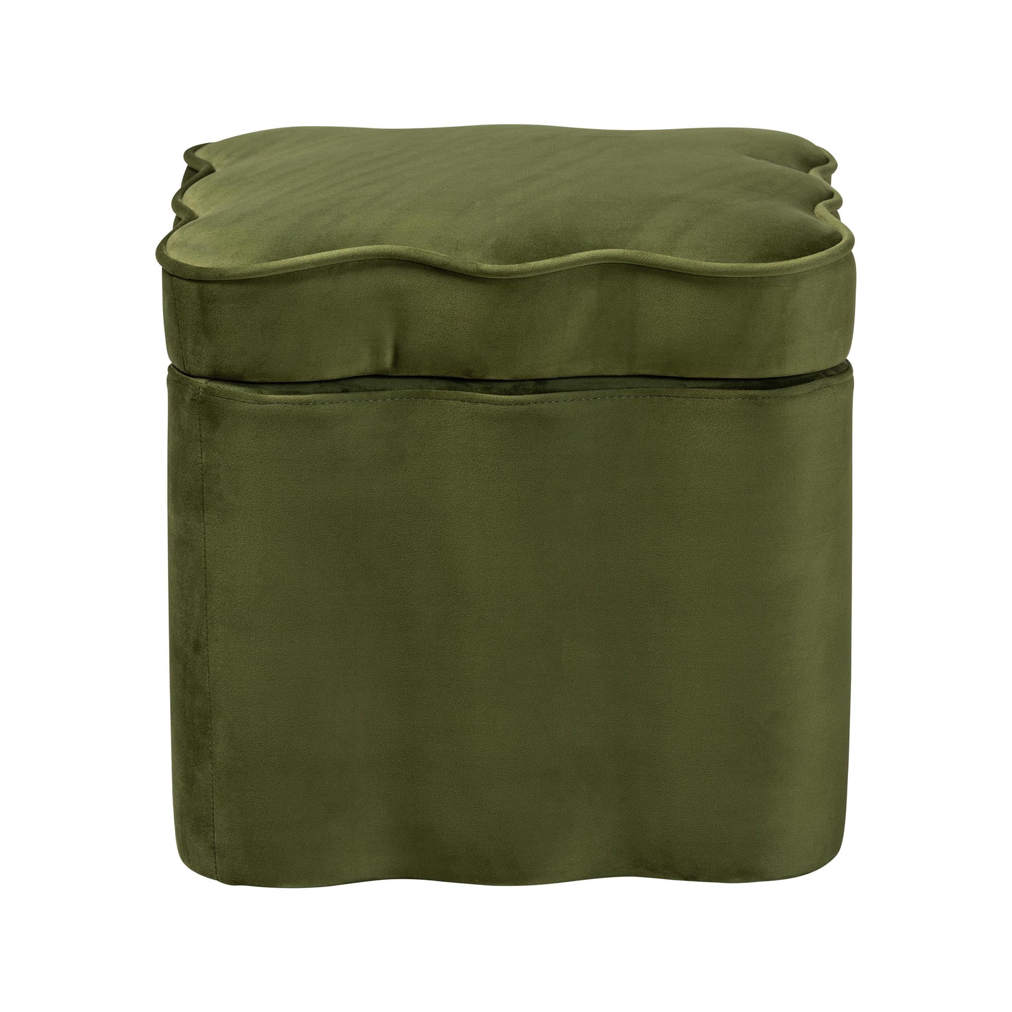 bali & pari Paulina Modern Luxe Storage Ottoman, Moss Green