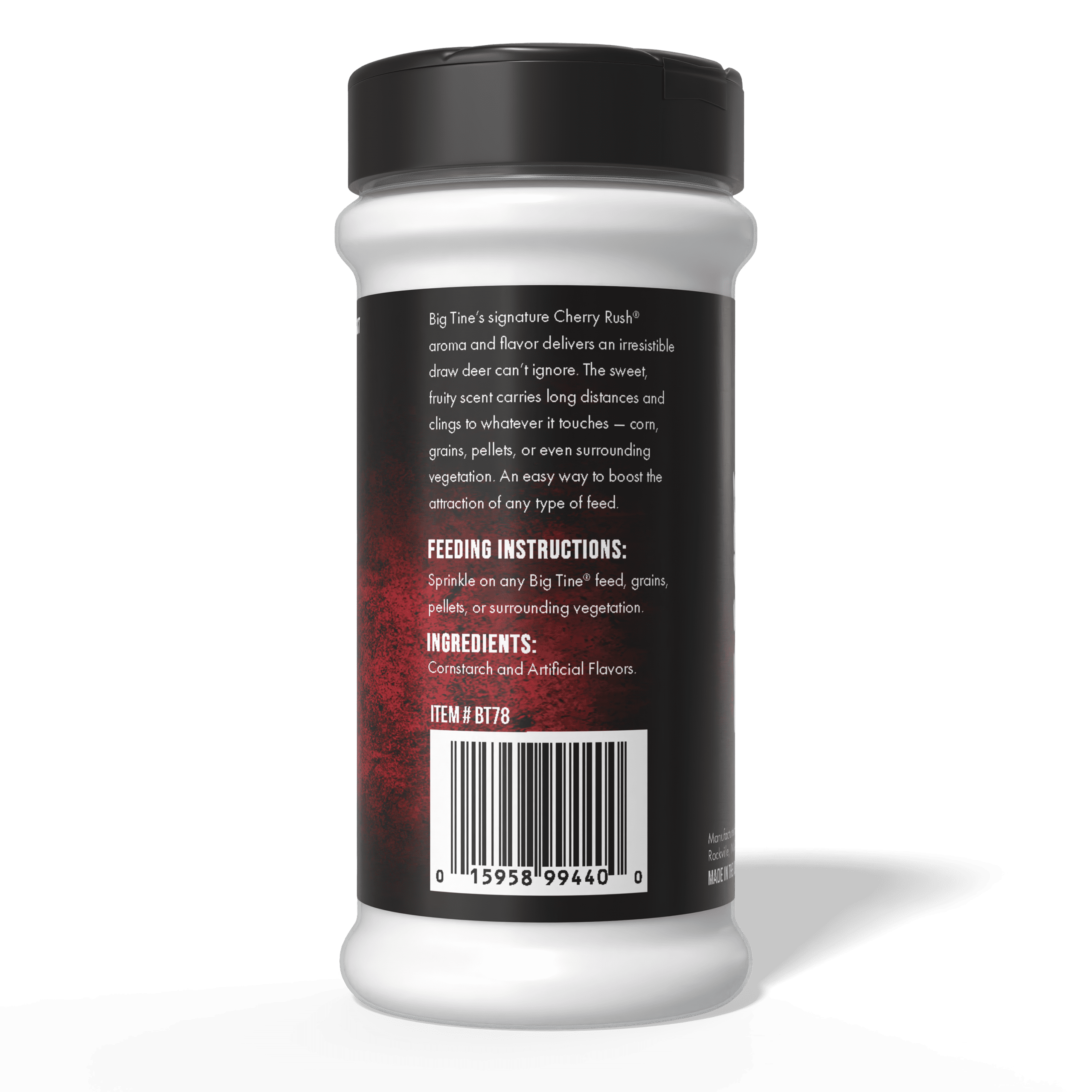 Big Tine Cherry Rush Scent Attractant 8oz Corn Dust Topper  for Hunting