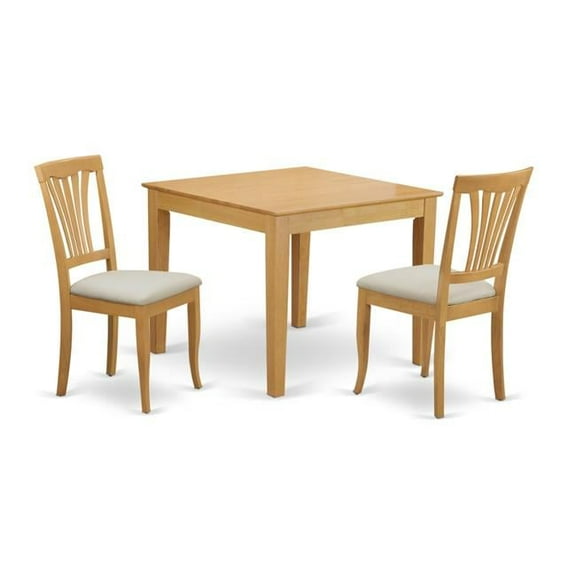 Kitchen Dining Table for Small Spaces & 2 Dining Room Chairs, Oak