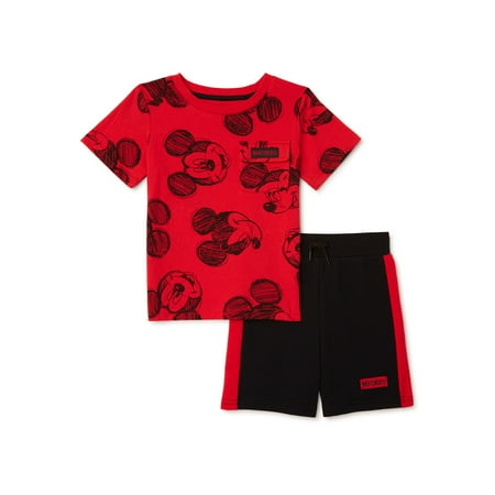 

Mickey Mouse Baby and Toddler Boy Graphic T-Shirt and Knit Shorts 2-Piece Outfit Set Sizes 12M-5T