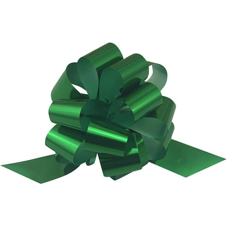Metallic Emerald Green Pull Bows - 5" Wide, Set of 10, Christmas Ribbon, Gift Bows, Gift Basket, St. Patrick's Day, Spring, Fundraiser