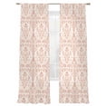 thumbnail image 2 of Pink Flowers Semi Sheer Curtains 96 Inch Length 2 Panels Set, Baroque Scroll Floral Damask Pattern Art Sheer Kitchen Curtain Privacy Voile Window Curtain for Living Room Bedroom Rod Pocket Drapes, 2 of 7