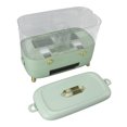 thumbnail image 4 of Dispensador de arroz, cubo de granos, caja de almacenamiento multigrano sellada, caja de almacenamiento de arroz transparente para el hogar, 2 rejillas, verde claro, 4 of 8