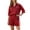 D417 Red, variant on Womens Two Piece Set Shorts Sleeve Lapel Button Down Solid Color Top With Elastic Waist Shorts Summer Elegant Fashion Outfit Set Red Size 2Xl