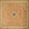 thumbnail image 1 of Ahgly Company Indoor Square Medallion Brown Traditional Area Rugs, 5' Square, 1 of 4