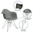 thumbnail image 2 of 2 Pk. Alonza Series Moss Gray Plastic Chair with Chrome Base, 2 of 9